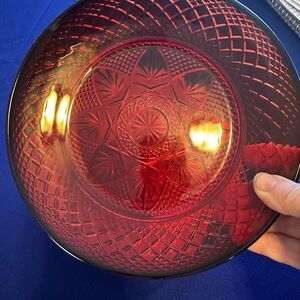 Vintage Dark Ruby Red Cristal D’Arques-Durand France Plate